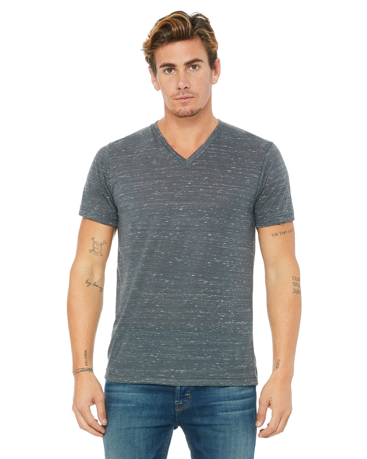 STYLISH-COMFORT-DISCOVER-THE-BELLA-CANVAS-UNISEX-TEXTURED-JERSEY-V-NECK-T-SHIRT