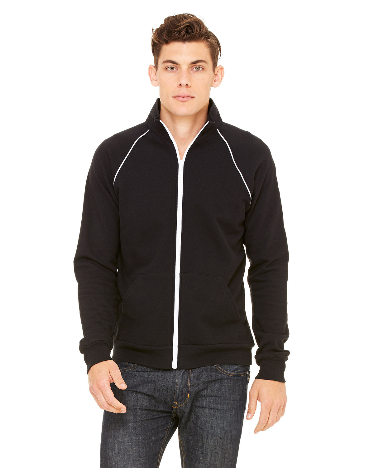 elevate-your-style-and-warmth-with-the-bella-canvas-mens-piped-fleece-jacket