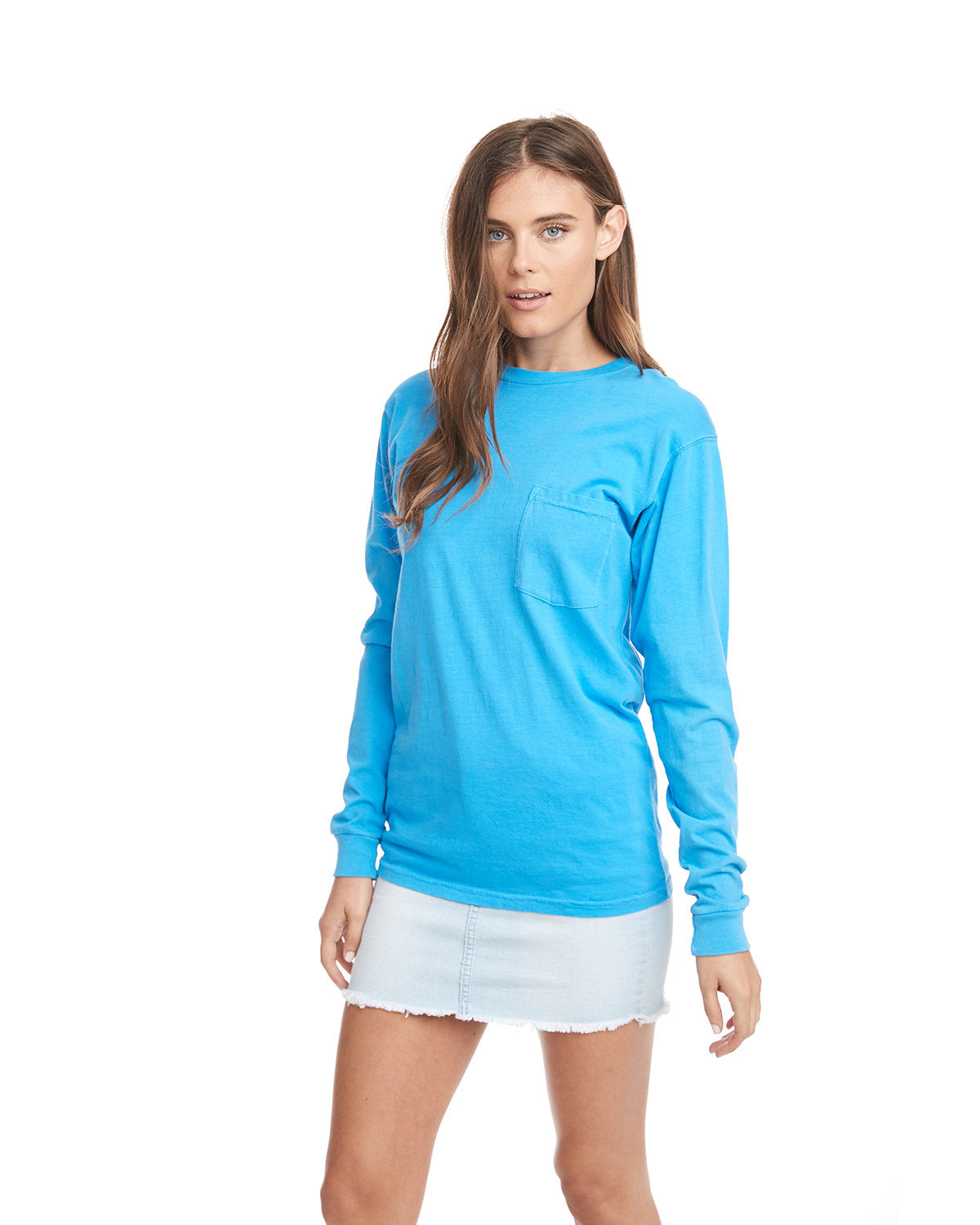 Adult Inspired Dye Long-Sleeve Crew with Pocket - Apparel Globe