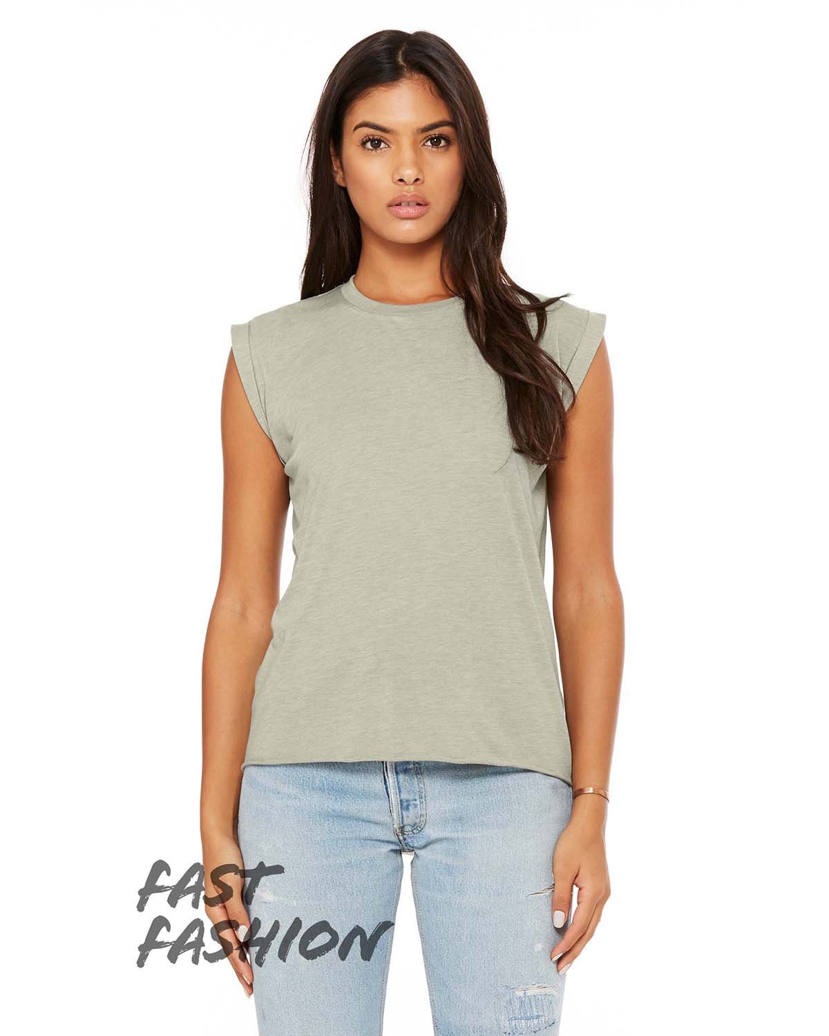 EFFORTLESS-STYLE-AND-COMFORT-BELLA-CANVAS-LADIES-FLOWY-MUSCLE-T-SHIRT-WITH-ROLLED-CUFF