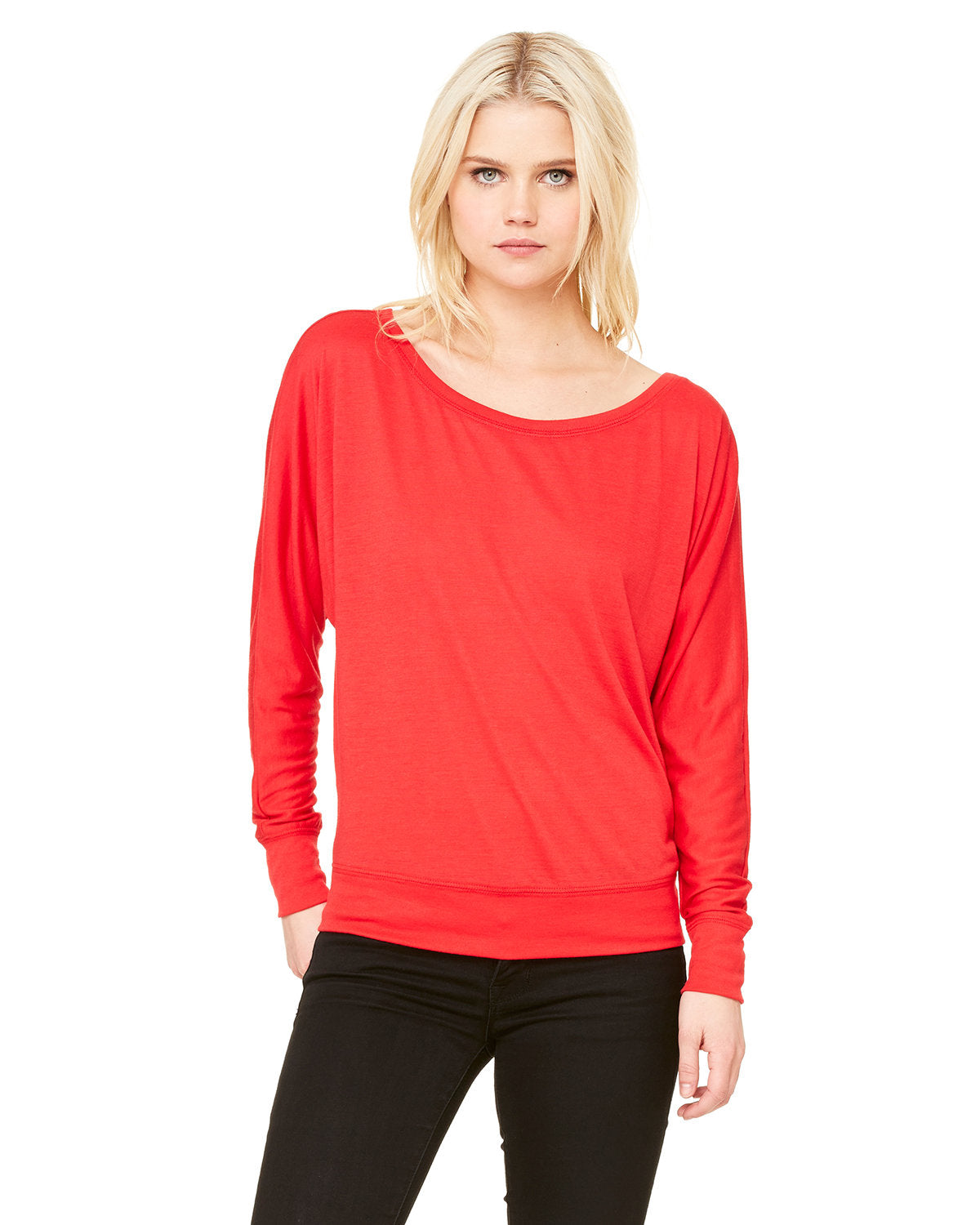 Bella + Canvas Ladies' Flowy Long-Sleeve Off Shoulder T-Shirt: Effortless Elegance and Comfort