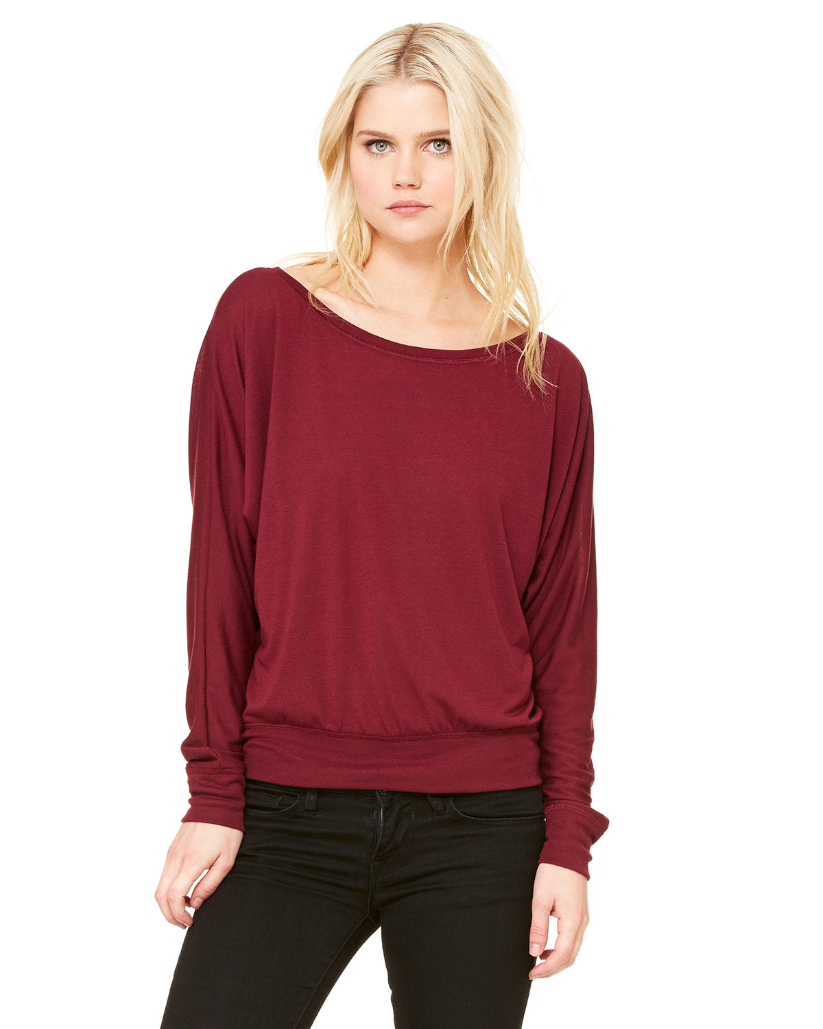 Bella + Canvas Ladies' Flowy Long-Sleeve Off Shoulder T-Shirt: Effortless Elegance and Comfort