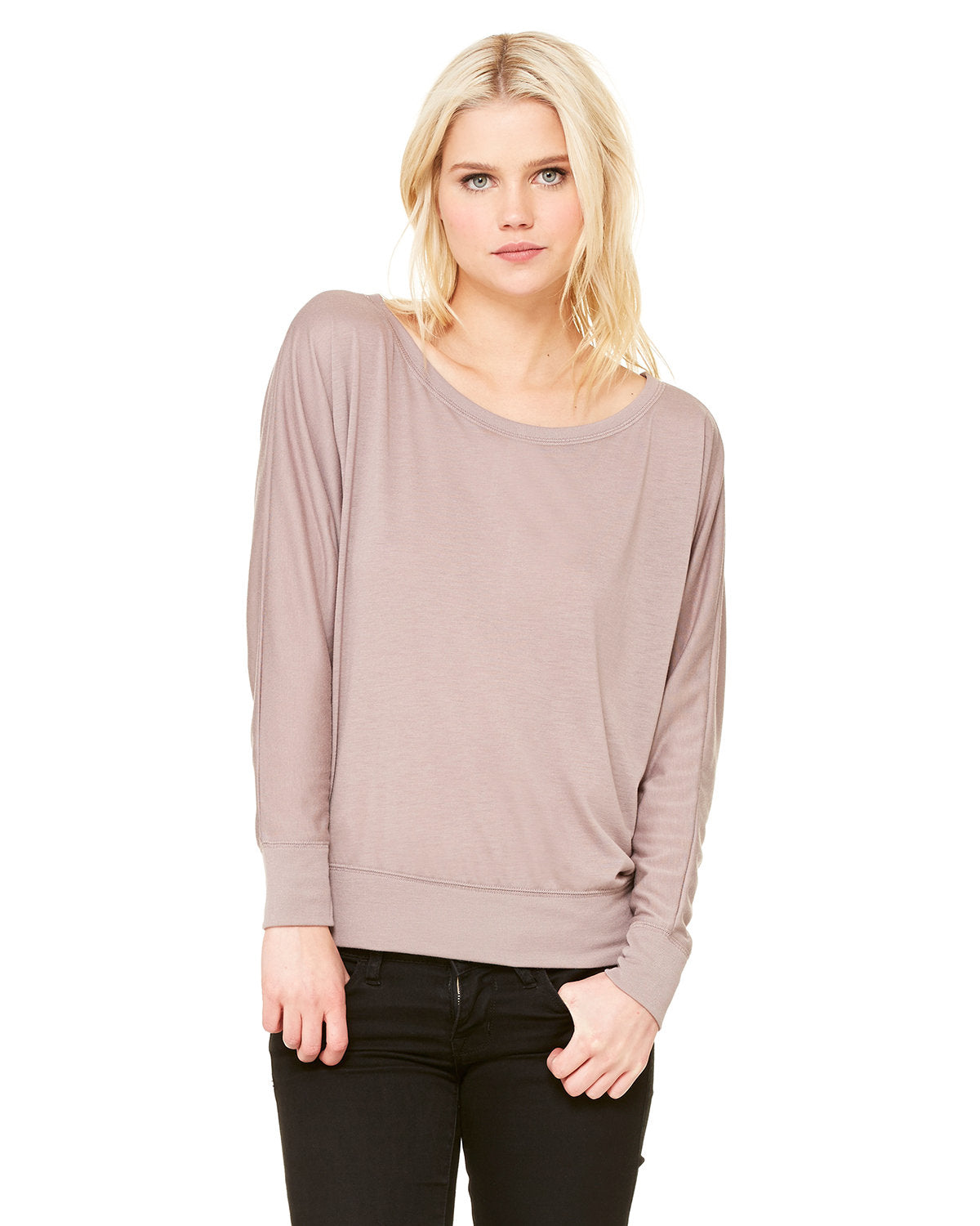 Bella + Canvas Ladies' Flowy Long-Sleeve Off Shoulder T-Shirt: Effortless Elegance and Comfort