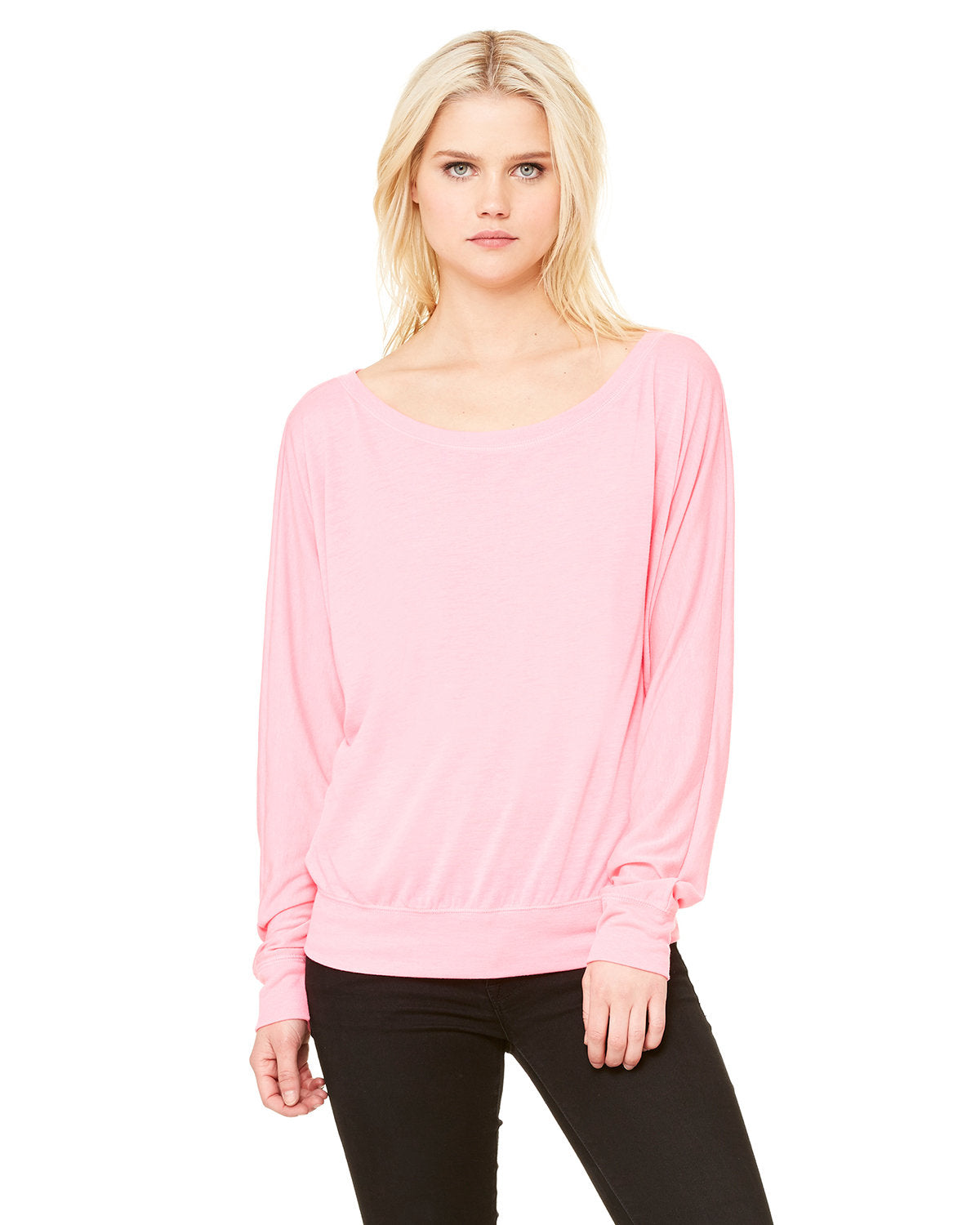 Bella + Canvas Ladies' Flowy Long-Sleeve Off Shoulder T-Shirt: Effortless Elegance and Comfort