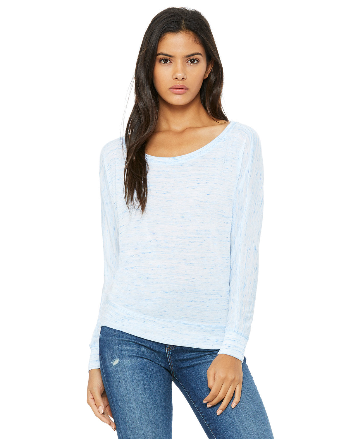 Bella + Canvas Ladies' Flowy Long-Sleeve Off Shoulder T-Shirt: Effortless Elegance and Comfort