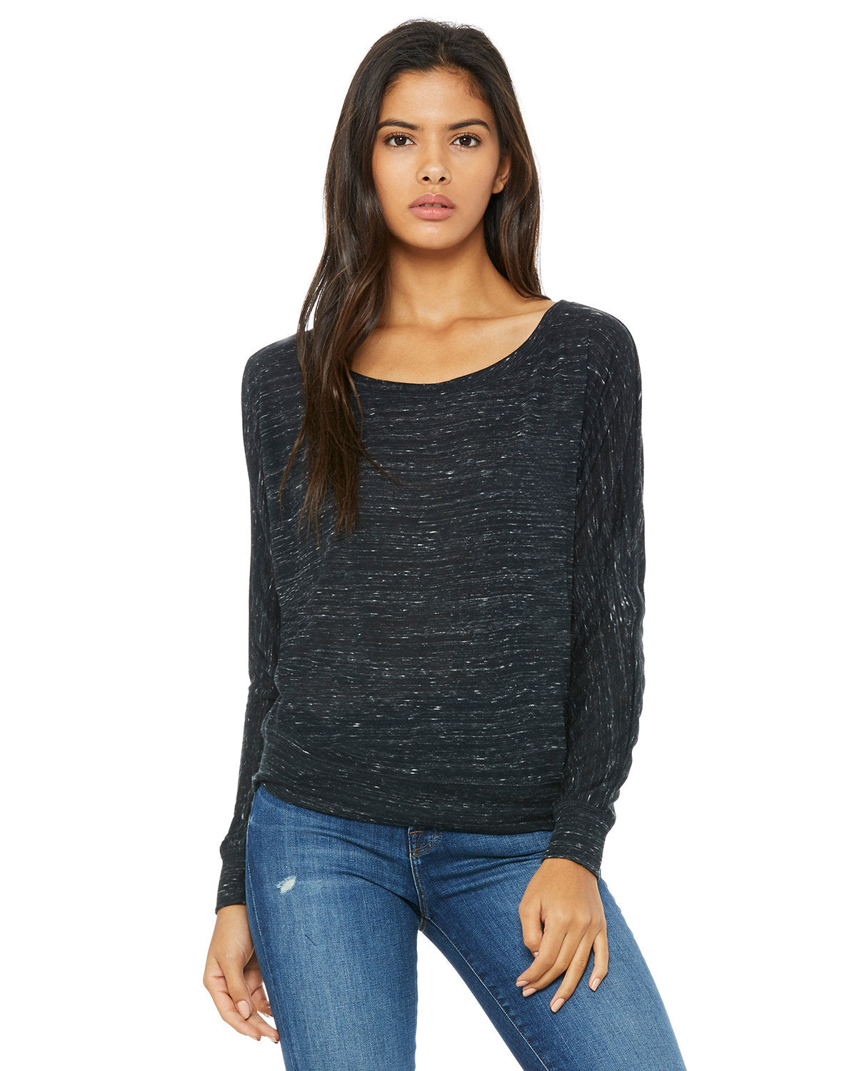 Bella + Canvas Ladies' Flowy Long-Sleeve Off Shoulder T-Shirt: Effortless Elegance and Comfort