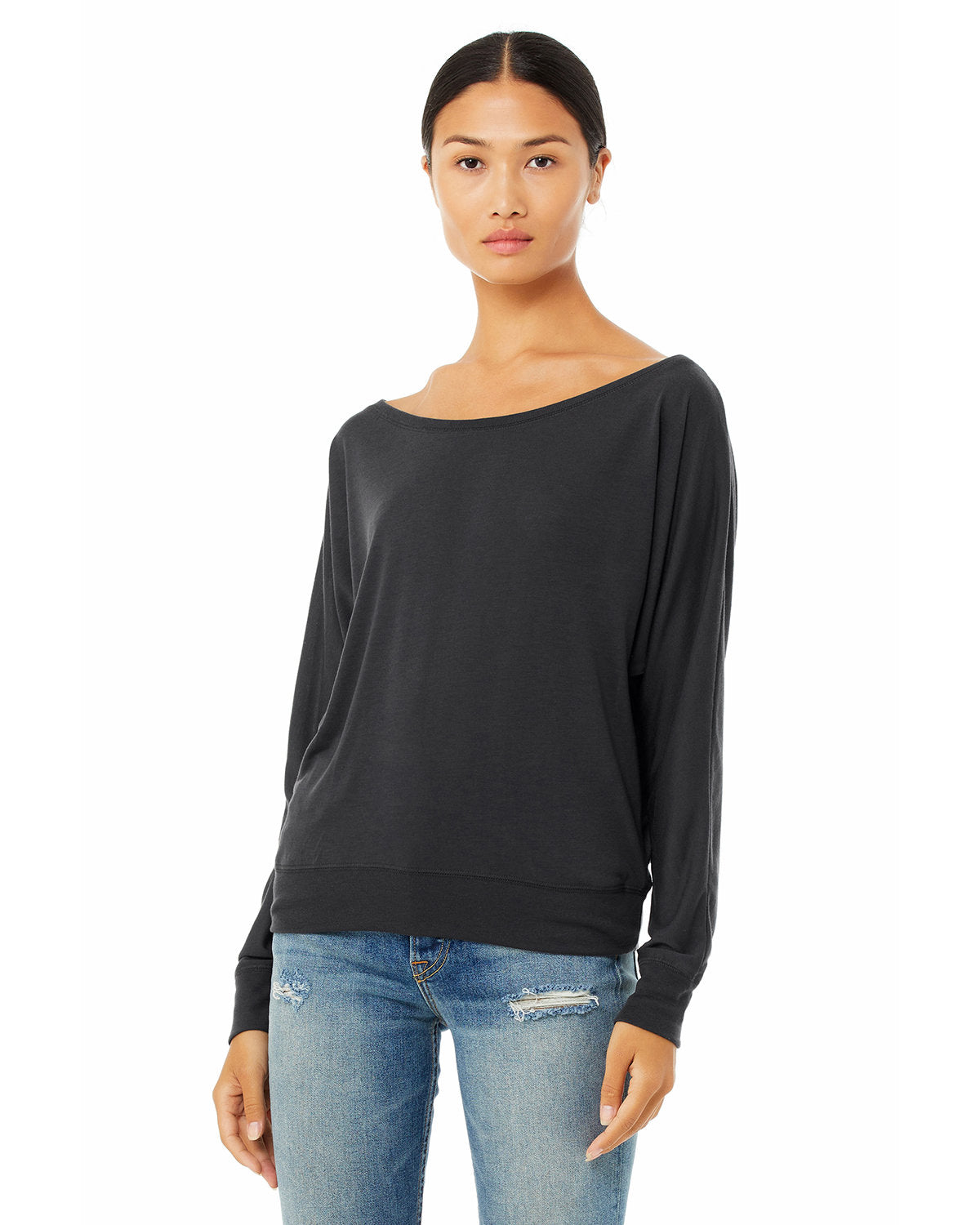 Bella + Canvas Ladies' Flowy Long-Sleeve Off Shoulder T-Shirt: Effortless Elegance and Comfort