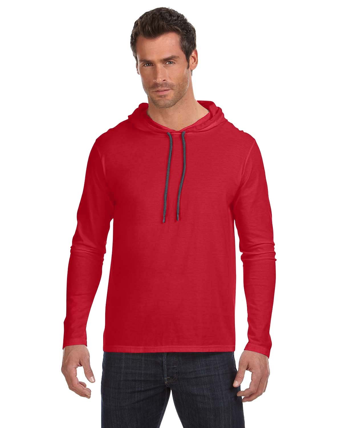 Gildan Adult Lightweight Long-Sleeve Hooded T-Shirt 987AN