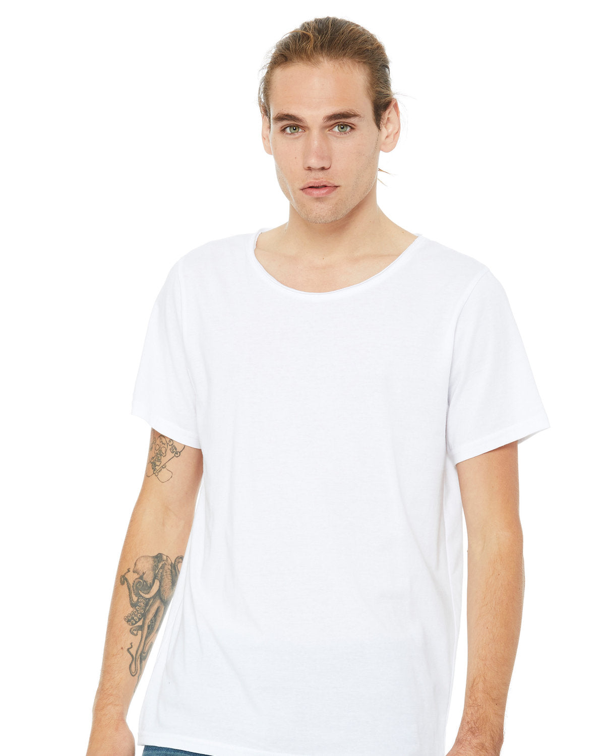 Bella + Canvas Men's Jersey Raw Neck Tee: Casual Style Redefined