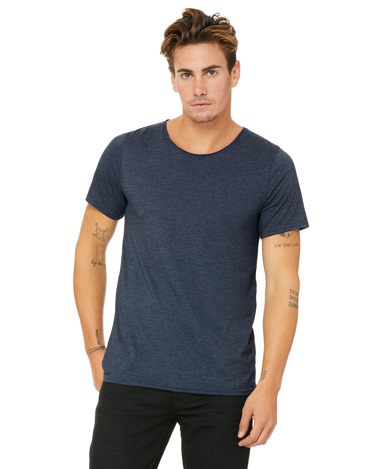 Bella + Canvas Men's Jersey Raw Neck Tee: Casual Style Redefined