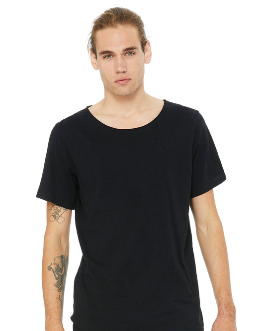 Bella + Canvas Men's Jersey Raw Neck Tee: Casual Style Redefined