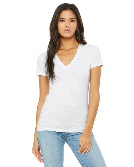 Bella + Canvas Ladies' Jersey Short-Sleeve Deep V-Neck Tee: Chic Style and Comfort