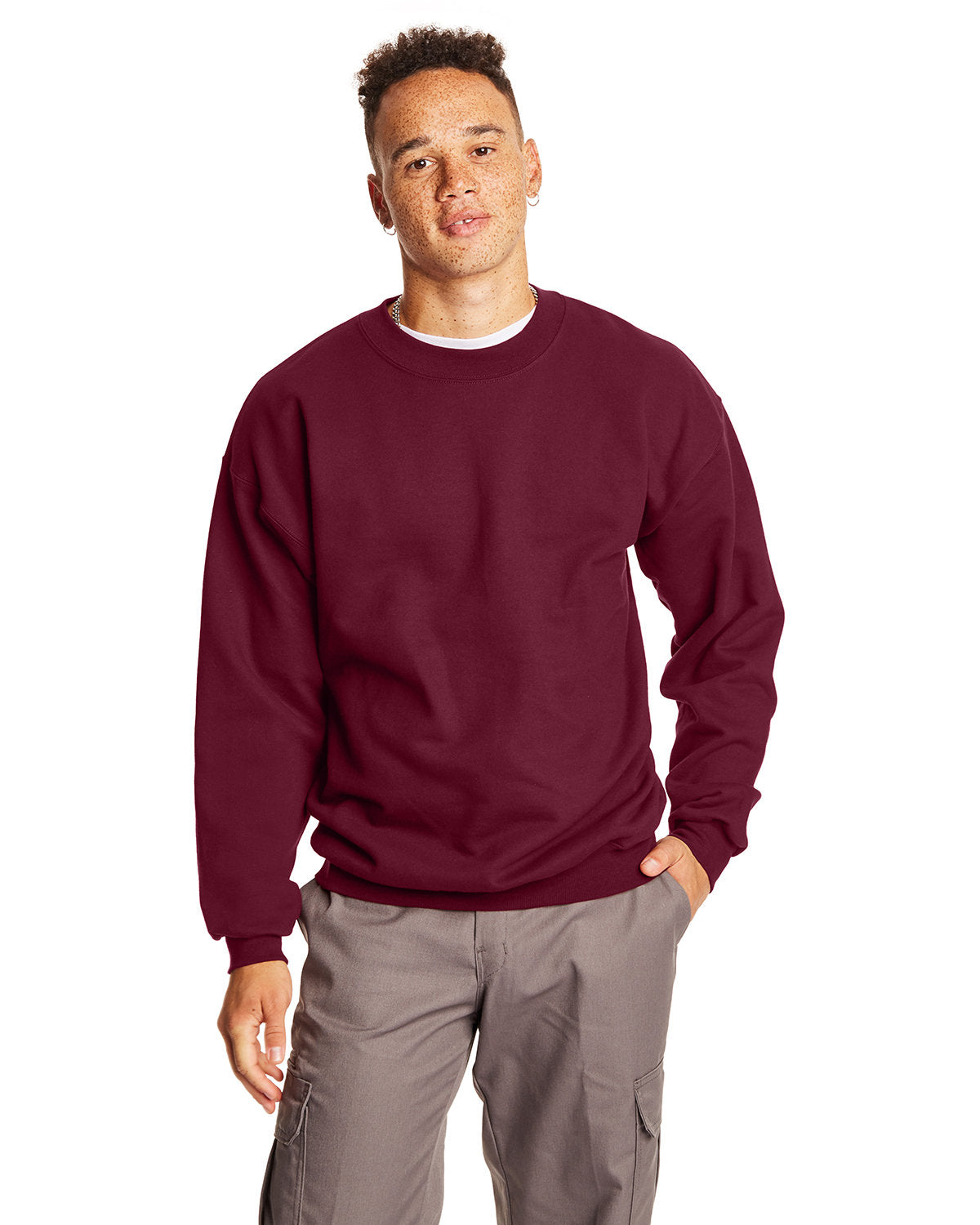 THE-ULTIMATE-COMFORT-HANES-ADULT-ULTIMATE-COTTONÃ‚Â®-90-10-FLEECE-CREW-EMBRACE-COZY-STYLE