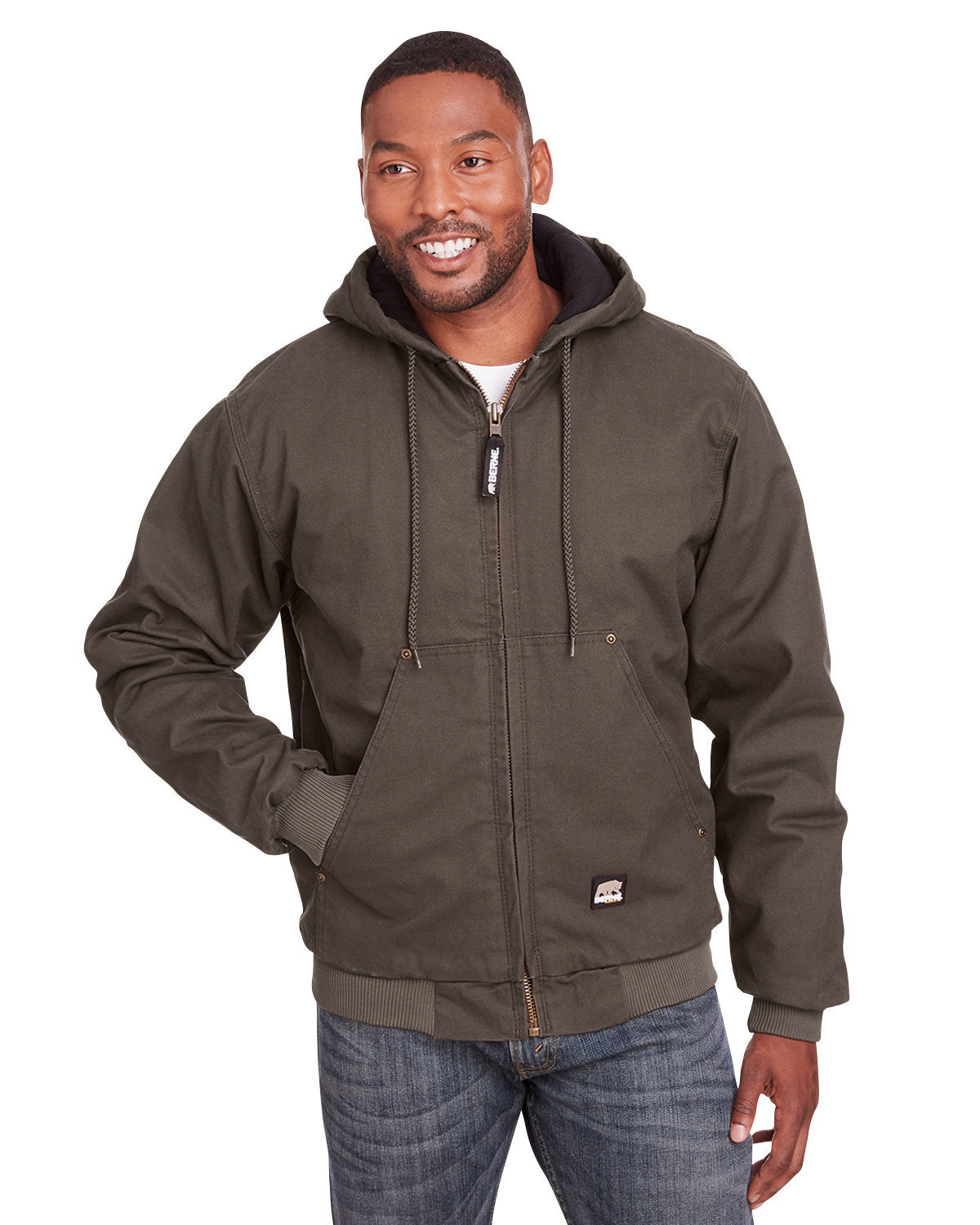 BERNE Men's Highland Washed Cotton Duck Hooded Jacket: Rugged Outerwear Essential