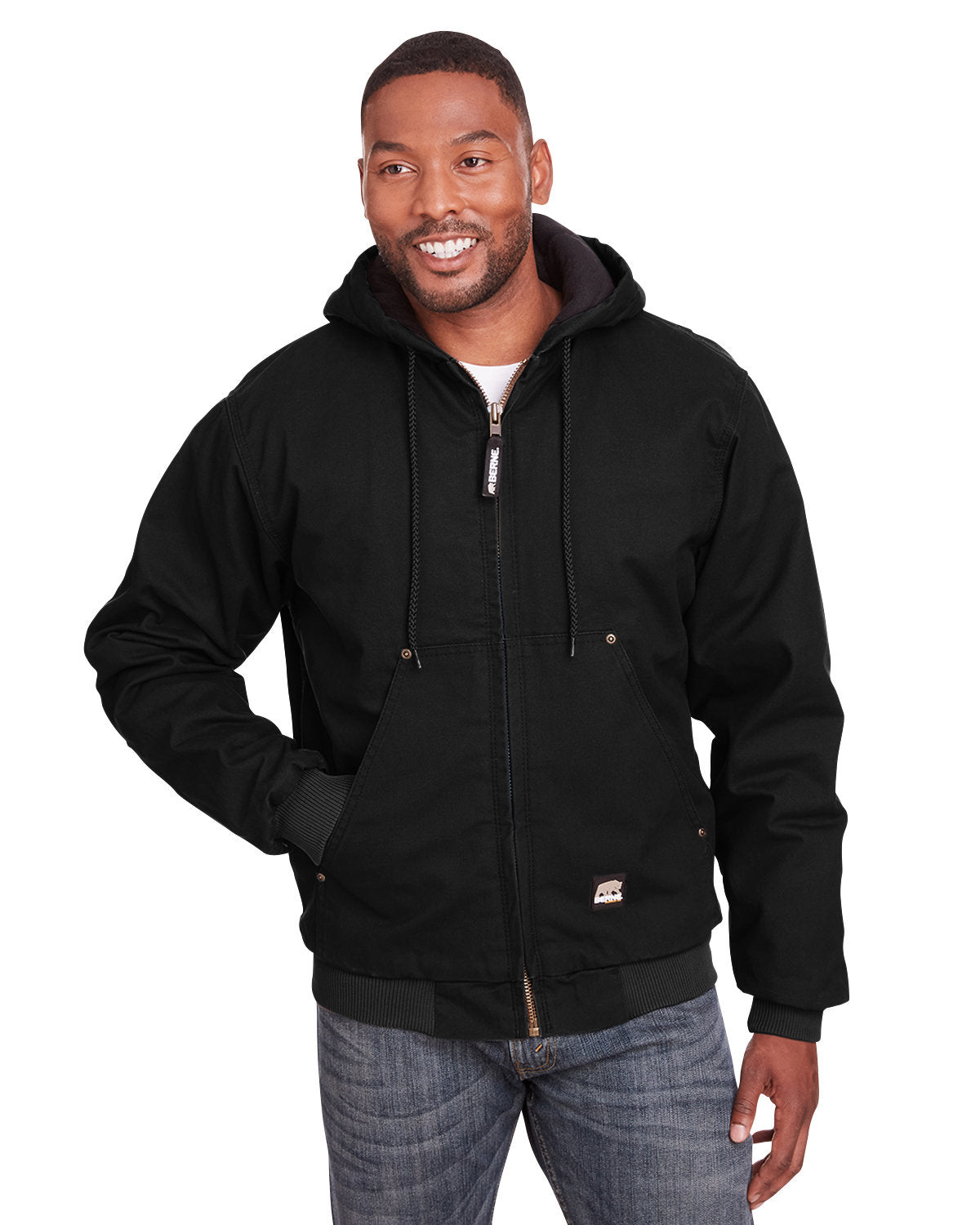 BERNE Men's Highland Washed Cotton Duck Hooded Jacket: Rugged Outerwear Essential