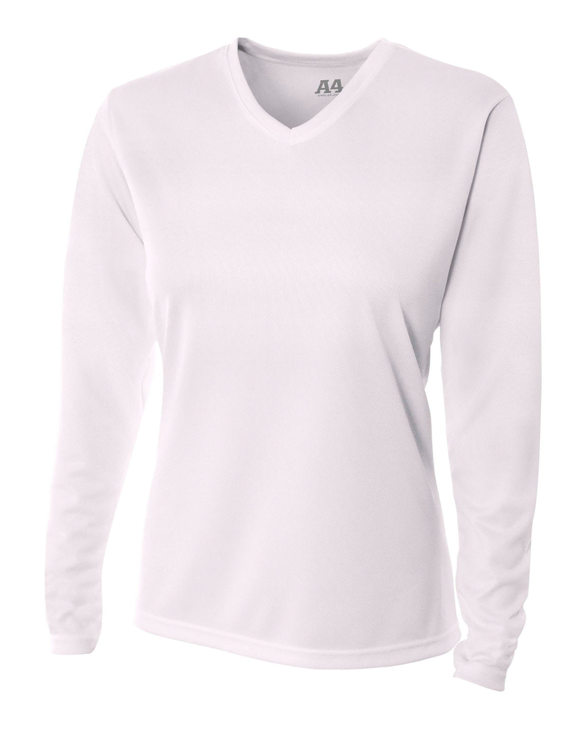 Ladies' Birds-Eye Mesh Long Sleeve V-Neck T-Shirt