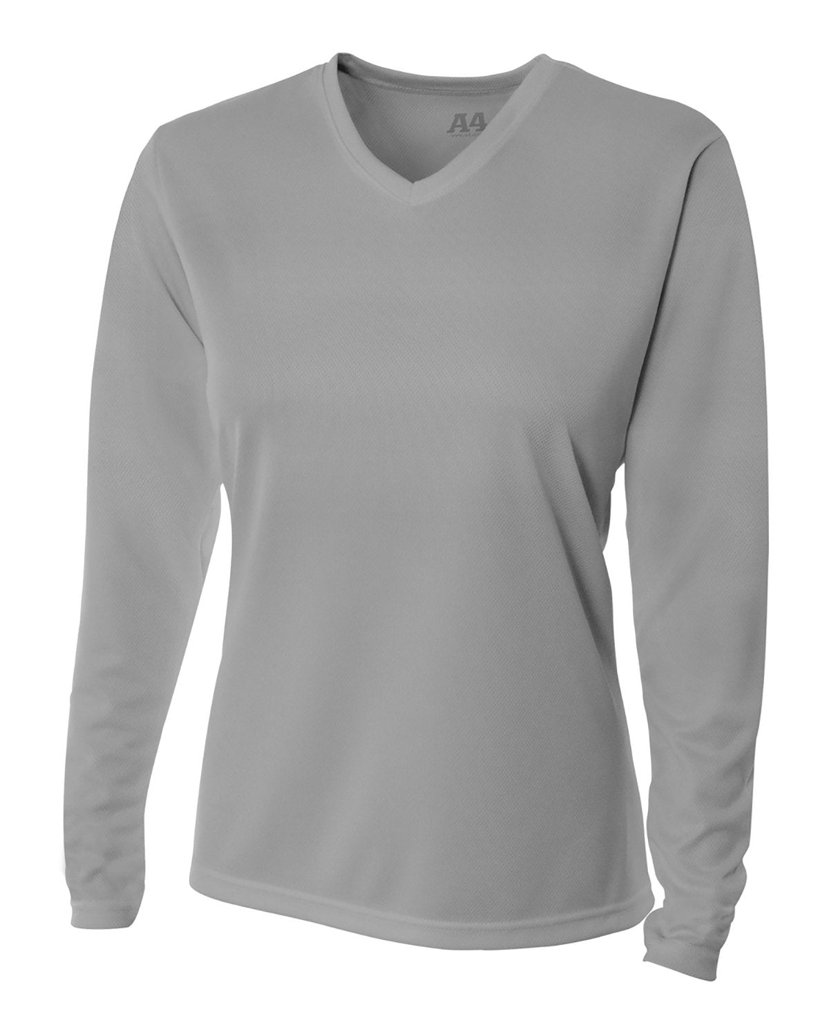 Ladies' Birds-Eye Mesh Long Sleeve V-Neck T-Shirt