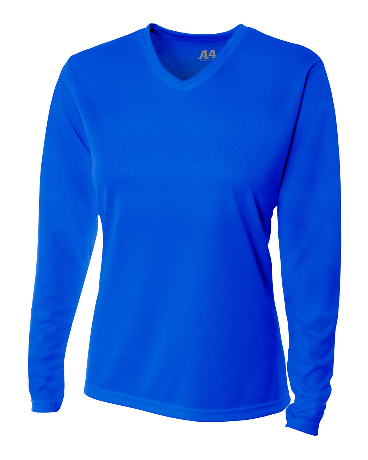 Ladies' Birds-Eye Mesh Long Sleeve V-Neck T-Shirt