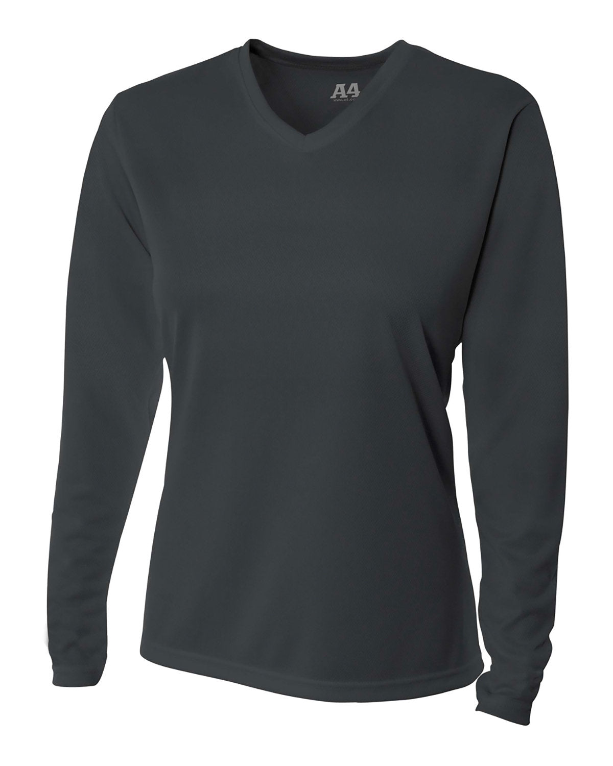 Ladies' Birds-Eye Mesh Long Sleeve V-Neck T-Shirt