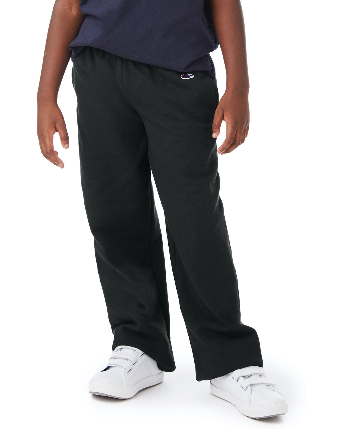 Champion Essential: The Youth PowerblendÂ® Open-Bottom Fleece Pant with Pockets